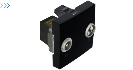 ТВ/Радио розетка для подключения звездой - 2 модуля, черный